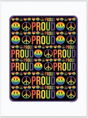 Pride Rainbow Icons Black Background Dish Towel
