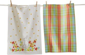 tagltd Bloom & Blossom Bunny Dish Towel Set Of 2