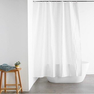 Kate Aurora Hotel Collection Extra Long Heavyweight PEVA Vinyl White Shower Curtain Liner - 84 in. Long