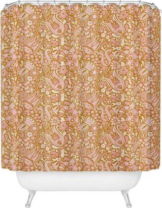 Jenean Morrison Floral Flair Heavy Shower Curtain Pink