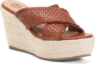 TJMAXX Leather Wedge Platform Sandals For Women-AA