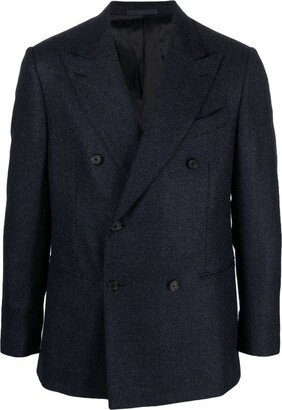 Textured Wool-Blend Double-Breasted Blazer