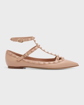 Tonal Rockstud Caged Ballerina Flats