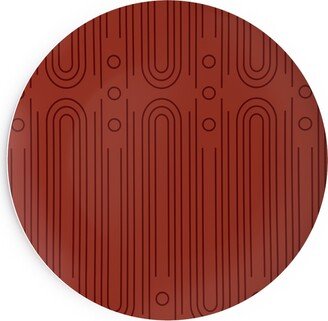 Salad Plates: Art Deco Arches - Cranberry Salad Plate, Red