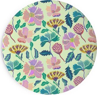 Salad Plates: Indian Florals - Light Green Salad Plate, Multicolor