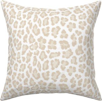 Pillows: Natural Leopard - Beige Pillow, Woven, White, 16X16, Double Sided, Beige