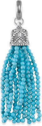 Beaded Vintage Silver Tassel Charm in Turquoise Magnesite