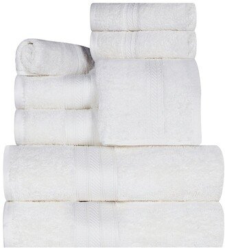 Long Staple Combed Cotton Highly Absorbent Solid 8Pc Quick-Drying Towel Set