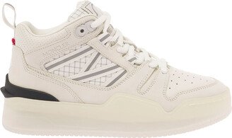 'pivot' White High-top Sneakers With Reflective Straps In Leather Woman