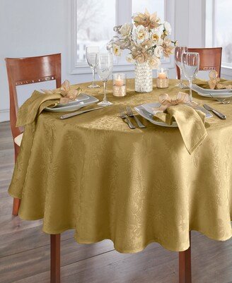 Poinsettia Elegance Jacquard Holiday Tablecloth - 90