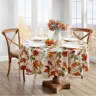 Vintage Leaves Vinyl Indoor/Outdoor Tablecloth - Multicolor - 84x60 Oval