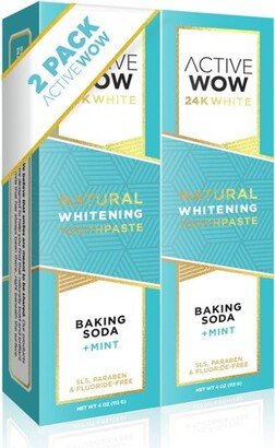 Active Wow Baking Soda Whitening Toothpaste - 4oz/2pk