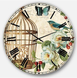 Designart Floral and botanical Oversized Metal Wall Clock - 36 x 36