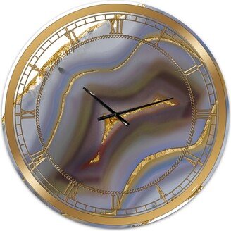 Designart Golden Core Agate Print Large Fashion Wall Clock - 36 x 36