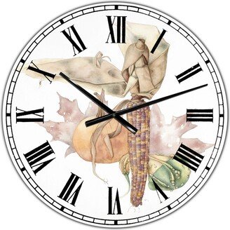 Designart Autumn Medley Large Farmhouse Wall Clock - 36