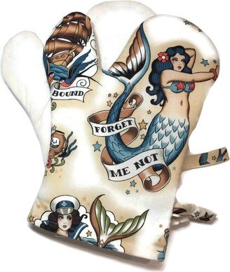 Handmade Oven Mitts Set Of 2 Mermaid Pinups Bbq