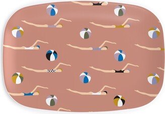 Serving Platters: New Nautical Beach Babes - Muddy Clay Serving Platter, Pink