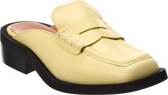 Wide Welt Square Toe Leather Mule