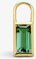 Womens Green Baguette 18ct Yellow Gold-plated Vermeil Sterling-silver and Green Onyx ear Charm