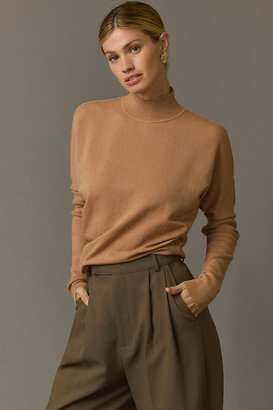 Mock-Neck Batwing Cropped Sweater