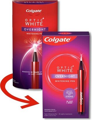 Optic White Overnight Teeth Whitening Pen, Teeth Stain Remover to Whiten Teeth, 35 Nightly Treatments, Hydrogen Peroxide Gel - 0.08 fl oz