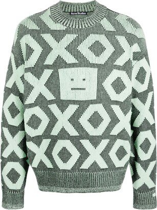 Patterned Intarsia-Knit Jumper-AA