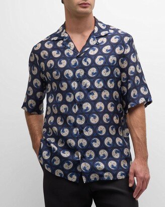 Men's Moon Holiday Silk Camp Shirt