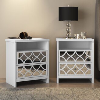 GALANO Aideliz 2-Drawer Bedside Table Cabinet Nightstand w/Drawers Storage