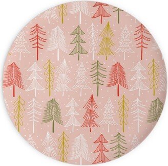 Plates: Oh' Christmas Tree Plates, 10X10, Pink