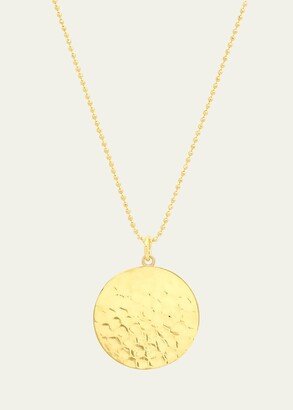 Hammered Disc Pendant Necklace-AA