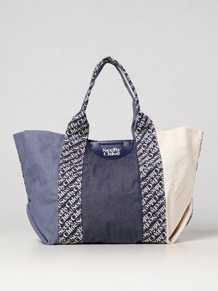 Laetizia bag in denim and canvas