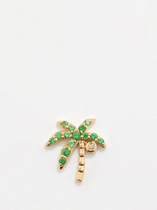 Palm Tree Diamond, Tsavorite & 18kt Gold Charm