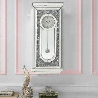 TONWIN 34 Inch H Wall Clock with Mirrored and Faux Diamonds