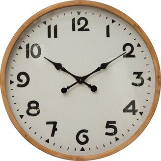 Storied Home Fir Wood and Metal Wall Clock