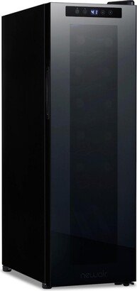 Shadow Series Wine Cooler Refrigerator 12 Bottle, Freestanding Mirrored Wine Fridge with Double-Layer Tempered Glass Door & Compressor Cooling