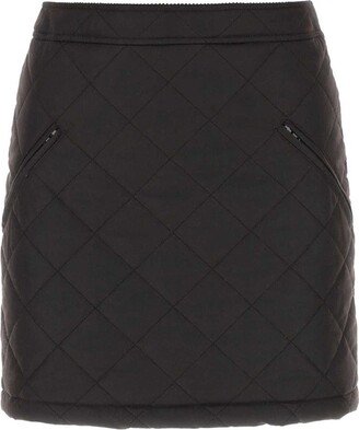 Diamond Quilted Mini Skirt-AA