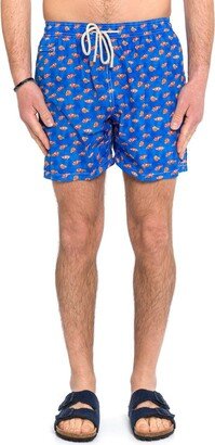 All-Over Printed Drawstring Swim Shorts-AR