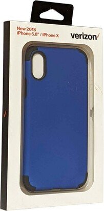 Verizon Rubberized Slim Case for Apple iPhone XS/X - Matte Blue/Black