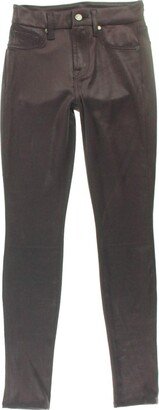 Womens Faux Leather Coated Skinny Pants