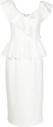 Grace ruffle-trim midi dress