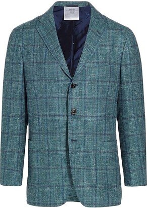 Plaid Wool-Blend Blazer-AA