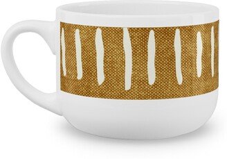 Mugs: Dash Dot Stripes Latte Mug, White, 25Oz, Yellow