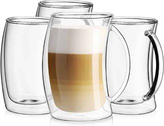 Caleo Double Wall Insulated Latte Glasses, Set of 4