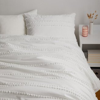 Dormify Twin XL Billie Pom Pom Comforter and Sham Set White