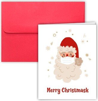 Paper Frenzy Merry Christmask Santa with Mask Christmas Cards and Envelopes - 25 pack