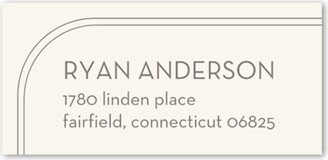 Address Labels: Adorned Arc Address Label, White, Address Label, Matte