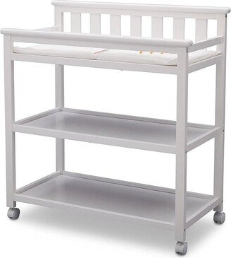 Modern White Baby's First 2 Shelf Changing Table with Wheels - W x 18.5 in. D x 40 in. H