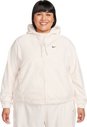 Plus Size Therma-fit Full-Zip Fleece Hoodie - Pale Ivory/black