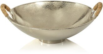 Skanor Aluminum Bowl with Rattan Wrapped Handles