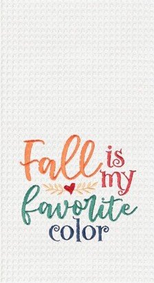 Fall Is My Favorite Embroidered & Waffle Weave Kitchen Towel